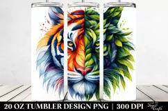 Abstract Tiger Leaves. 20 Oz Tumbler Design Product Image 2