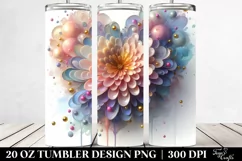 Glossy Chrysanthemum Heart Shape | 20 oz Tumbler Product Image 2