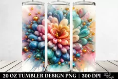 Glossy Chrysanthemum Heart Shape | 20 oz Tumbler Product Image 2