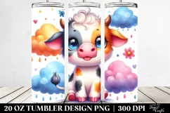 Smiling Baby Cow with Clouds 20 Oz Tumbler Product Image 2