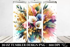 colorfull Bouquet with Calla Lily and Violet | 20 Oz Tumbler Product Image 2