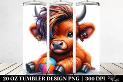 Baby Highlandcow Playing | 20 oz Tumbler Product Image 2