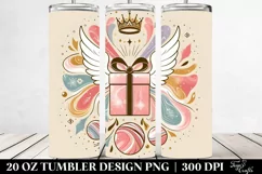 Colorful Marble Gift Box with Wings Clipart Product Image 2