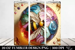 3D Marble Bee Ornament Clipart, 20 Oz Tumbler Product Image 2
