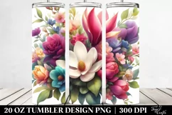 Vibrant Bouquet Watercolor | 20 oz Tumbler Product Image 2