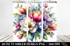 Vibrant Bouquet Watercolor | 20 oz Tumbler Product Image 2