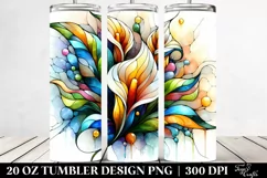 Colorful Stained with Calla Lily 20 Oz Tumbler Product Image 2