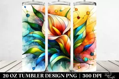 Colorful Stained with Calla Lily 20 Oz Tumbler Product Image 2