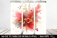 Colorful Redish Watercolor Splash 20 Oz Tumbler Product Image 2