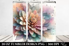 Abstract Pastel Chrysanthemum 20 Oz Tumbler Product Image 2