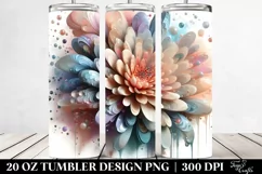 Abstract Pastel Chrysanthemum 20 Oz Tumbler Product Image 2