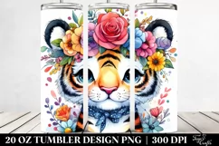 Vibrant Tiger Flower Crown | 20 oz Tumbler Product Image 2