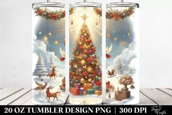 Winter Christmas Tree Digital Painting Clipart Product Image 2
