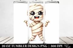 Watercolor Halloween Mummy 20 Oz Tumbler Product Image 2