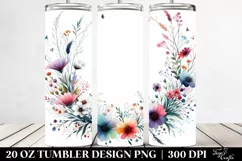 Colorful Wild Flower Frame Abstract | 20 Oz Tumbler Product Image 2