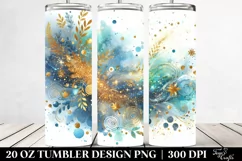 Colorful Blue Glittery Background | 20 Oz Tumbler Product Image 2