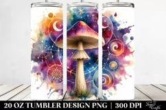 Vibrant Magical Mushroom Clipart 20 Oz Tumbler Product Image 2