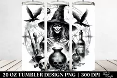 Evil Gothic Witch & Potion Tumbler | 20 oz Tumbler Product Image 2