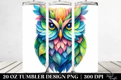 Abstract Owl Leaves. 20 Oz Tumbler Design Product Image 2