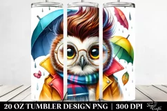 Goofy Owl Raincoat Pose | 20 oz Tumbler Product Image 2