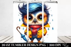 Goofy Owl Raincoat Pose | 20 oz Tumbler Product Image 2
