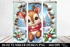 Cute Baby Deer in Winter Clipart Product Image 2