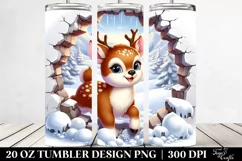 Cute Baby Deer in Winter Clipart Product Image 2