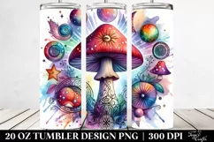 Vibrant Magical Mushroom Clipart 20 Oz Tumbler Product Image 2