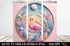 3D Embossed Flamingo Clipart 20 Oz Tumbler Product Image 2
