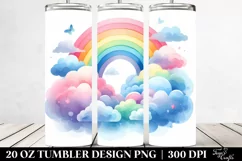 Colorful Pastel Rainbow with Clouds | 20 oz Tumbler Product Image 2