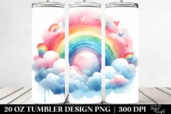 Colorful Pastel Rainbow with Clouds | 20 oz Tumbler Product Image 2