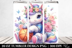 20 Oz Tumbler Sublimation | Watercolor Pastel Cute Unicorn Product Image 2