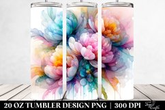 Abstract Vibrant Pastel Peonies Tumbler Product Image 2