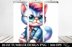 Cute Funny Cat Sitting 20 Oz Tumbler Product Image 2