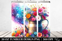 Vibrant Colorful Cosmos Watercolor Can | 20 oz Tumbler Product Image 2