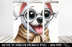Cute White Dog | 20 Oz Tumbler Product Image 2