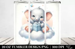 Retro Baby Elephant Cloud | 20 oz Tumbler Product Image 2