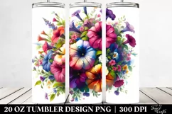Colorful Petunia Bouquet | Tumbler Product Image 2