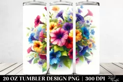 Colorful Petunia Bouquet | Tumbler Product Image 2
