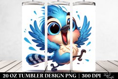 Crazy Baby Blue Jay Cartoon | 20 oz Tumbler Product Image 2