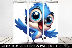 Crazy Baby Blue Jay Cartoon | 20 oz Tumbler Product Image 2