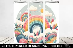 Colorful Pastel Rainbow with Clouds | 20 oz Tumbler Product Image 2