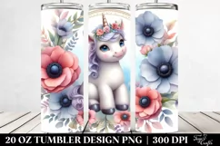 Cute Baby Unicorn,Anemone Frame|20 oz Tumbler Product Image 2