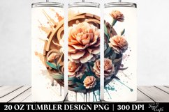 Abstract Wooden Small Stained Carnation | 20 Oz Tumbler Product Image 2