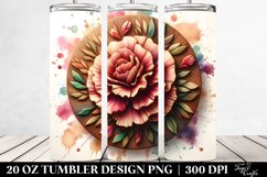 Abstract Wooden Small Stained Carnation | 20 Oz Tumbler Product Image 2