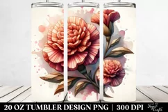 Abstract Wooden Small Stained Carnation | 20 Oz Tumbler Product Image 2