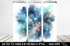 Colorful Glitery Blue Watercolor | 20 Oz Tumbler Product Image 2