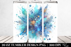 Colorful Glitery Blue Watercolor | 20 Oz Tumbler Product Image 2