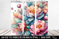 Abstract Vibrant Pastel Wooden Peonies Tumbler Product Image 2