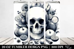 Simple Washed Watercolor with Skull | 20 oz Tumbler Product Image 2